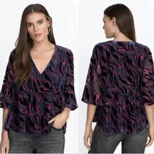 New Johnny Was Selene Tiered Flowy Silk Blend Top NWT Small